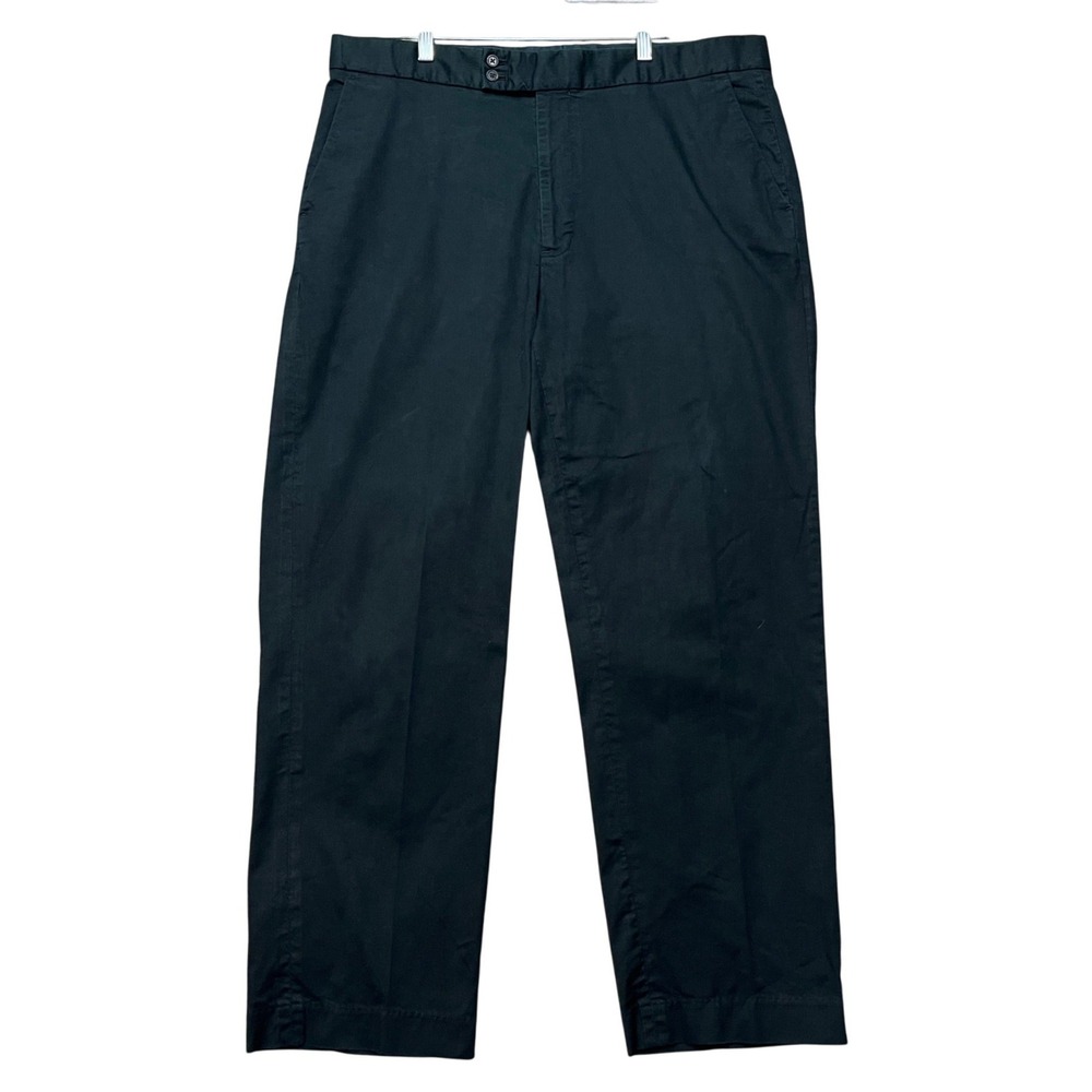 Polo Golf Ralph Lauren Chino Pants Mens 38x30 Black‎ Stretch Flat Front Trousers